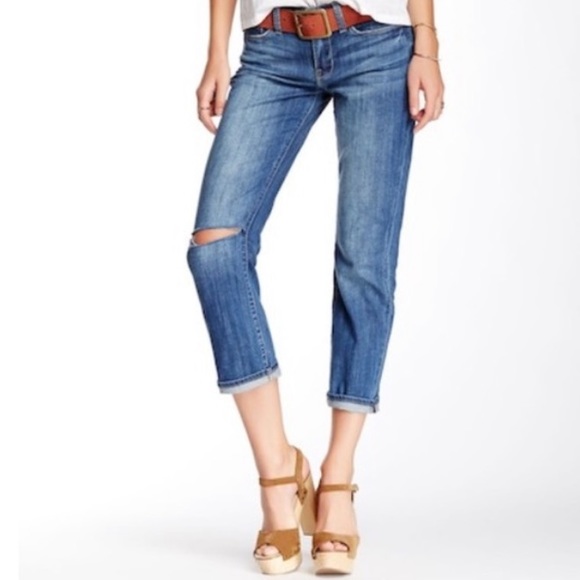 Lucky Brand Denim - Lucky Brand Jeans Women's 12/31" Mollie Crop Distressed Blue Jeans